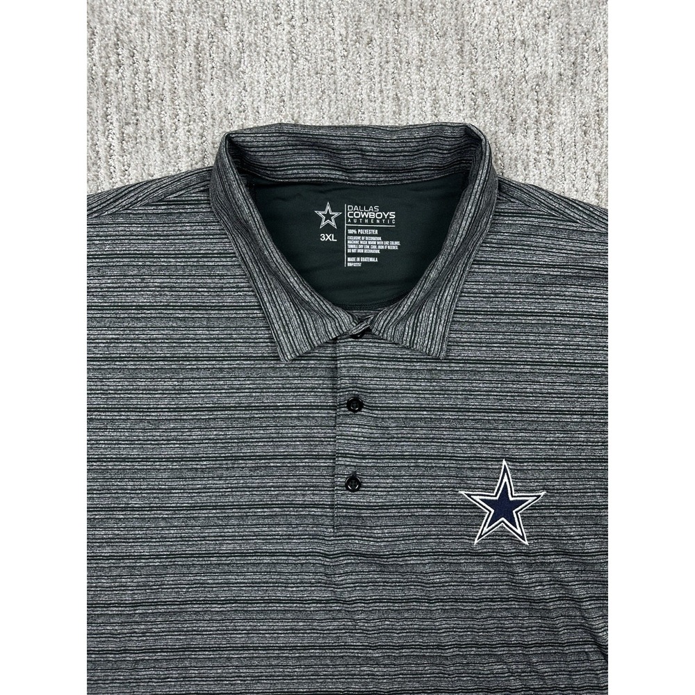 Dallas Cowboys Shirt Mens 3XL Gray NFL Football Polo Dallas Cowboys Authentic